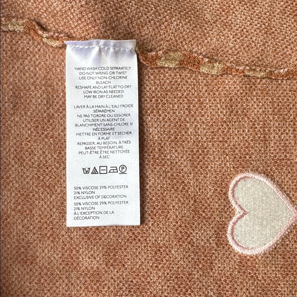 Maeve Brown Checkered Sweater with Pink Heart from Anthropologie - Picture 10 of 10
